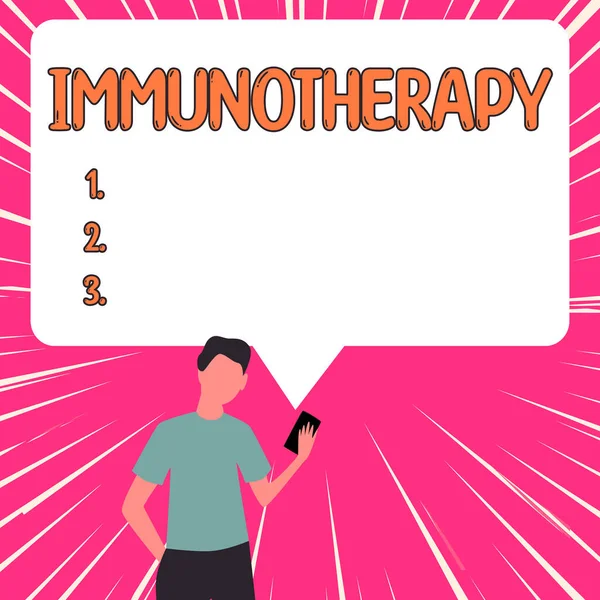Texto Pie Foto Que Presenta Inmunoterapia Negocio Escaparate Tratamiento Prevención —  Fotos de Stock