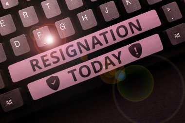 Esinlenmeyi gösteren metin, çalışmayı bırakmanın kavramsal fotoğraf eylemi, pozisyonları durdurma, işi bırakma