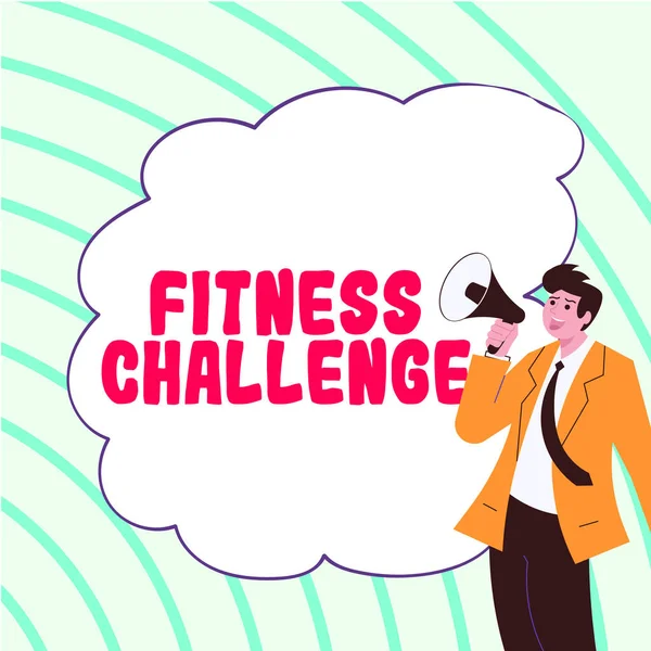 Έμπνευση Που Δείχνει Σημάδι Fitness Challenge Business Κατάσταση Έννοια Του — Φωτογραφία Αρχείου