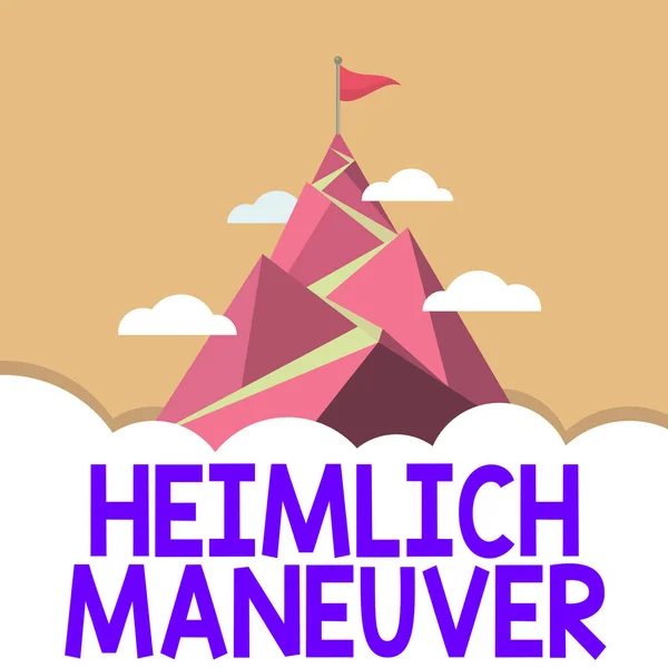 Kézírás Szöveg Heimlich Manőver Üzleti Áttekintés Alkalmazása Felfelé Irányuló Nyomás — Stock Fotó