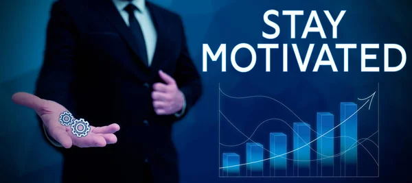 Inspiration Showing Sign Stay Motivated Business Concept Reward Yourself Every — Stock Photo, Image