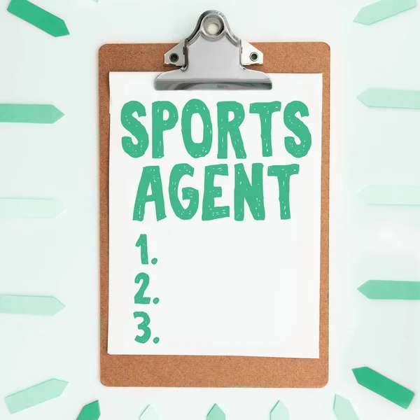 Text caption presenting Sports Agent, Business idea person manages recruitment to hire best sport players for a team