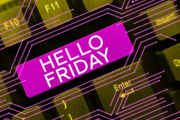 Hello Friday Word Written Greetings Fridays End Work Week — 스톡 사진