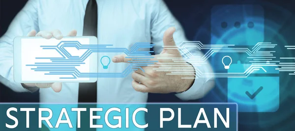 Text Sign Showing Strategic Plan Business Idea Process Defining Strategy — Stock Photo, Image