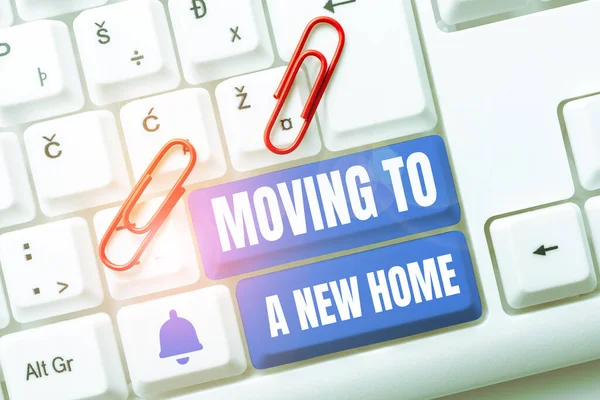 Conceptual Caption Moving New Home Business Showcase Help Moves Possessions — Fotografia de Stock