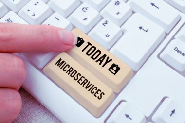 Inspiration showing sign Microservices, Business idea Software development technique Building single function module