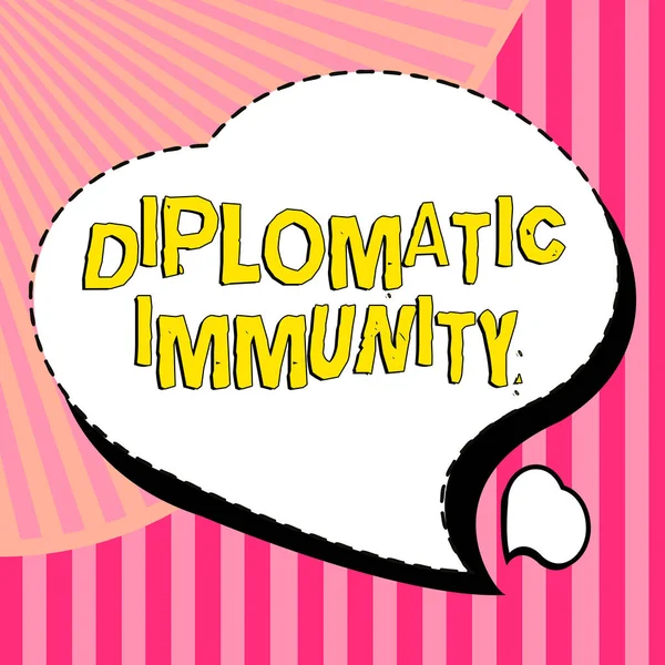 Tekst Bijschrift Presenteren Diplomatieke Immuniteit Zakelijke Aanpak Wet Die Buitenlandse — Stockfoto
