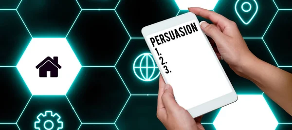 Handwriting Text Persuasion Business Overview Action Fact Persuading Someone Being — Stock Photo, Image