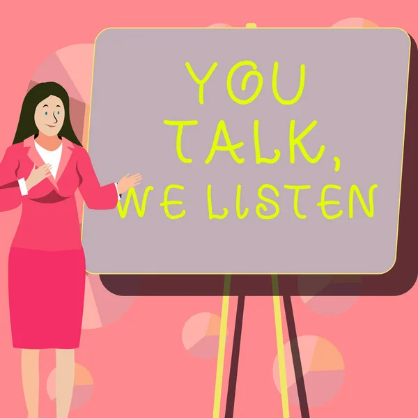 Inspiration Showing Sign You Talk Listen Internet Concept Two Way — Fotografia de Stock