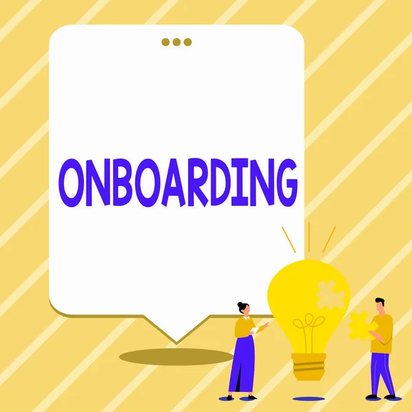Hand Writing Sign Onboarding Internet Concept Action Διαδικασία Ενσωμάτωσης Ενός — Φωτογραφία Αρχείου