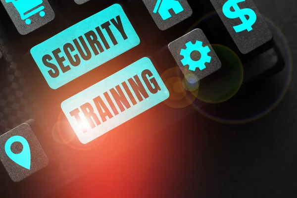 Sign displaying Security Training, Conceptual photo providing security awareness training for end users