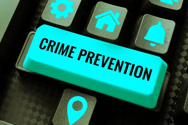 Conceptual Caption Crime Prevention Internet Concept Federal Offense Actions Illegal —  Fotos de Stock