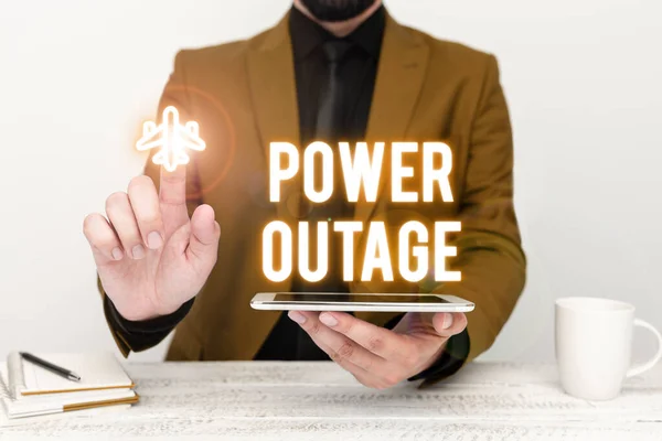 Text Showing Inspiration Power Outage Business Overview Ability Influence Peers — Stok fotoğraf