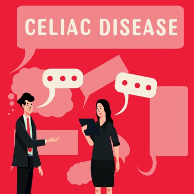 Inspiration showing sign Celiac Disease, Business idea Small intestine is hypersensitive to gluten Digestion problem