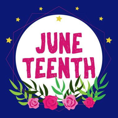 ABD 'de köleliğin sona ermesinin anısına ABD' de yasal tatil anlamına gelen Teenth Concept imzası.