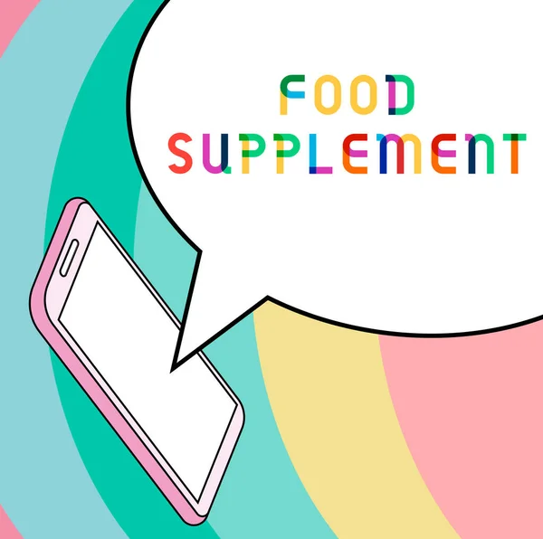 Text Sign Showing Food Supplement Concept Meaning Conditions Practices Preserve — Stockfoto
