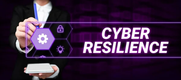 Didascalia Testo Che Presenta Cyber Resilience Word Scritto Misura Come — Foto Stock