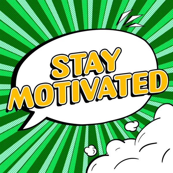 Sign Displaying Stay Motivated Business Idea Reward Yourself Every Time — Stock Photo, Image