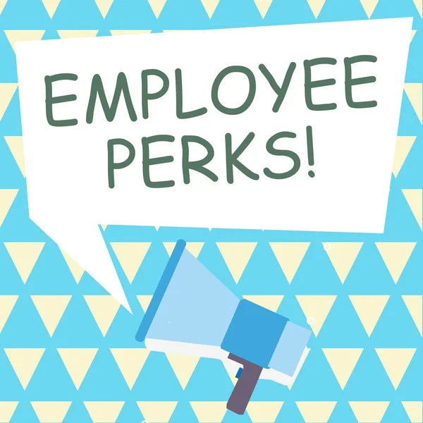 Handwriting Text Employee Perks Word Written Worker Benefits Bonuses Compensation — Stockfoto