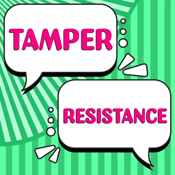 Text Showing Inspiration Tamper Resistance Business Concept Resilent Physical Harm — Stok fotoğraf