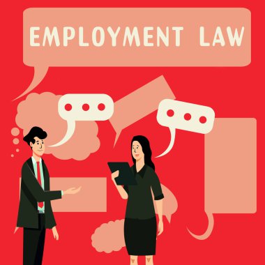 Writing displaying text Employment Law, Business overview deals with legal rights and duties of employers and employees