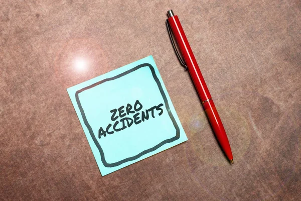 Conceptual Caption Zero Accidents Business Concept Important Strategy Preventing Workplace — 스톡 사진