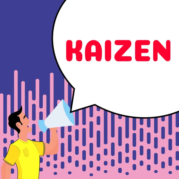 Légende Conceptuelle Kaizen Concept Entreprise Une Philosophie Entreprise Japonaise Amélioration — Photo