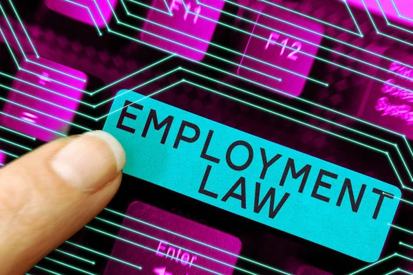 Sign Displaying Employment Law Business Showcase Deals Legal Rights Duties — Stock Photo, Image