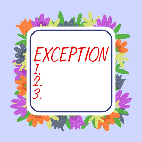 Text Caption Presenting Exception Internet Concept Person Thing Excluded General — Stockfoto
