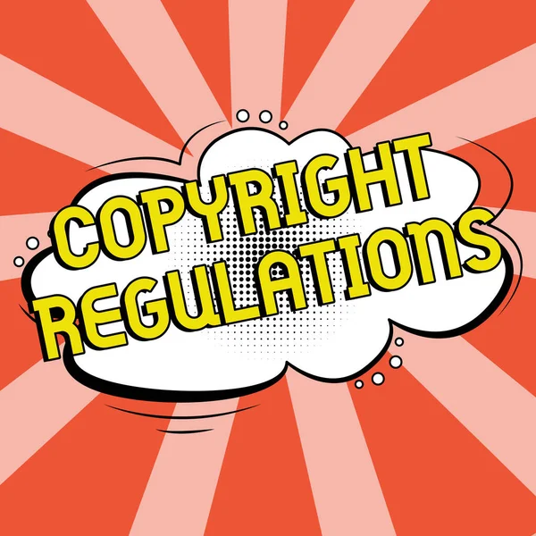 Texto Caligrafia Regulamentos Direitos Autorais Business Showcase Body Law Governs — Fotografia de Stock