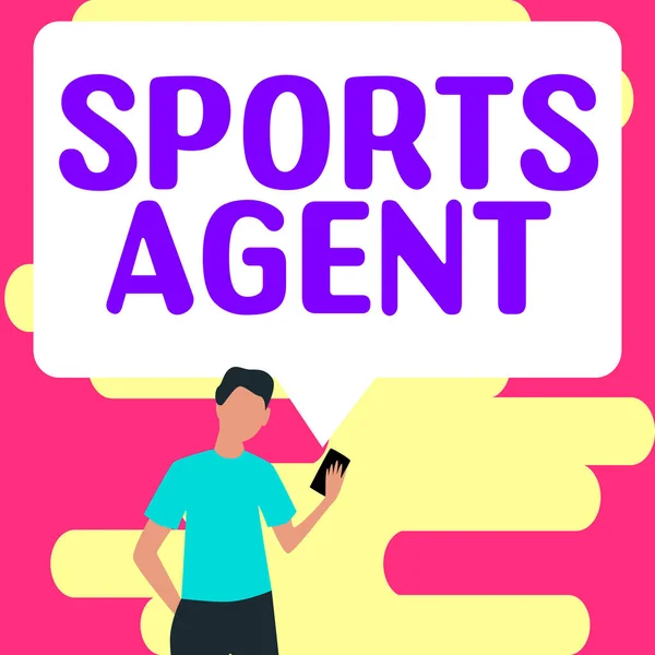Teksten Weergeven Sports Agent Business Approach Persoon Beheert Rekrutering Beste — Stockfoto