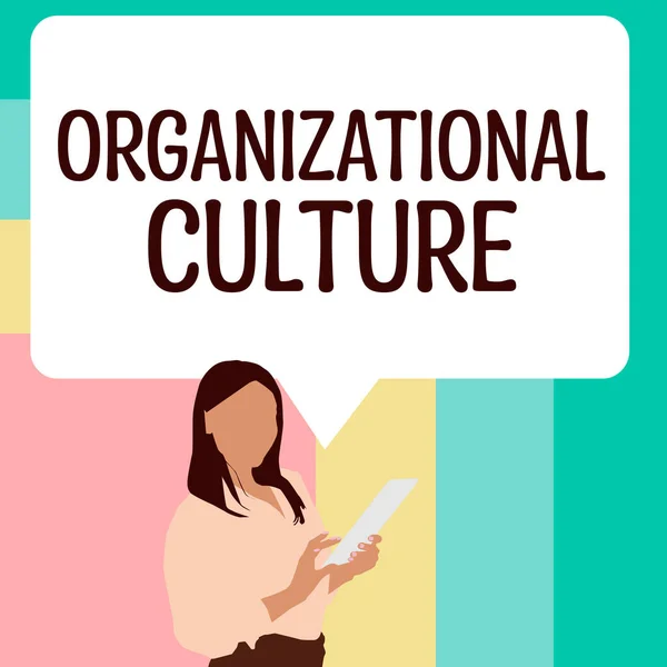 Exibição Conceitual Cultura Organizacional Palavra Para Estudo Forma Como Pessoas — Fotografia de Stock