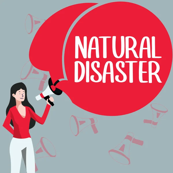 Sinal Desastre Natural Conceito Significado Que Ocorre Curso Natureza Causas — Fotografia de Stock