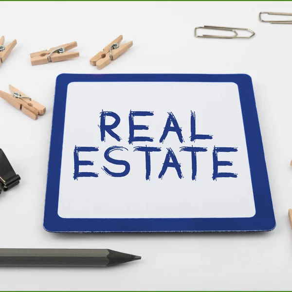 Conceptual Caption Real Estate Business Overview Property Consists Land Buildings — Stock fotografie