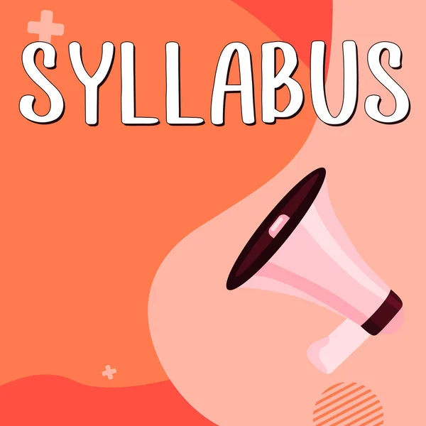 Εννοιολογική Απεικόνιση Syllabus Έννοια Που Σημαίνει Μια Συνοπτική Περιγραφή Του — Φωτογραφία Αρχείου