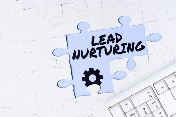 Text Caption Presenting Lead Nurturing Word Method Building Relationship Potential — 스톡 사진
