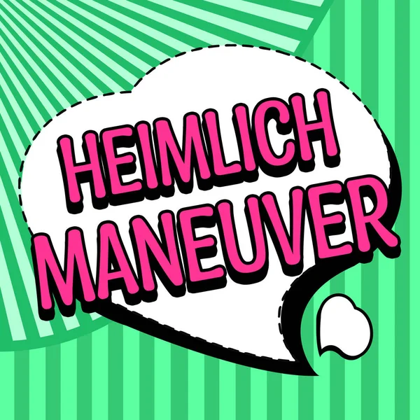 Podpis Koncepcyjny Heimlich Maneuver Business Showcase Zastosowanie Ciśnienia Górę Przypadku — Zdjęcie stockowe