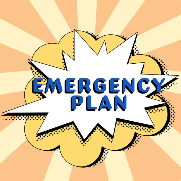 Hand Writing Sign Emergency Plan Business Concept Procedures Response Major — Photo