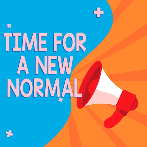 Conceptual Display Time New Normal Word Make Big Dramatic Change — стоковое фото