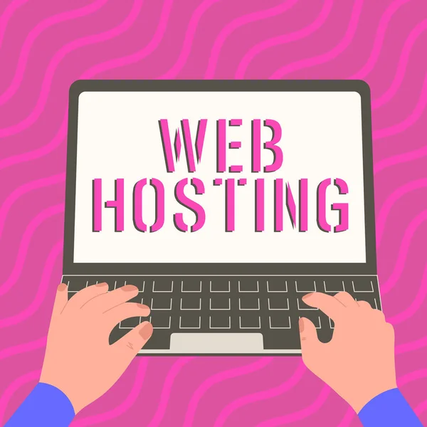 Handwriting text Web Hosting, Business idea The activity of providing storage space and access for websites