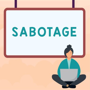 Text sign showing Sabotage, Word Written on destruction of an employers tools and materials by workers