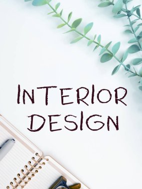 Conceptual caption Interior Design, Concept meaning the art of designing the interior decoration of a building