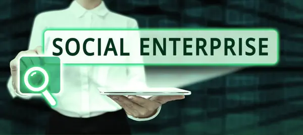 Inspiratie Toont Teken Social Enterprise Concept Betekent Business Dat Geld — Stockfoto