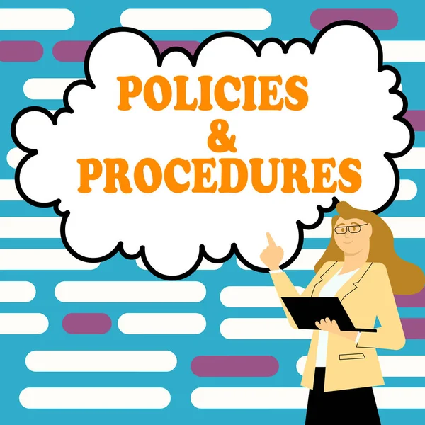 Conceptual Caption Policies Procedures Business Showcase List Rules Defines Customer — Zdjęcie stockowe