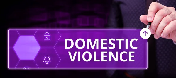 Text Caption Presenting Domestic Violence Concept Meaning Violent Abusive Behavior — Stok fotoğraf