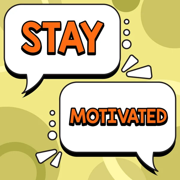 Sign Displaying Stay Motivated Word Written Reward Yourself Every Time — Stock fotografie