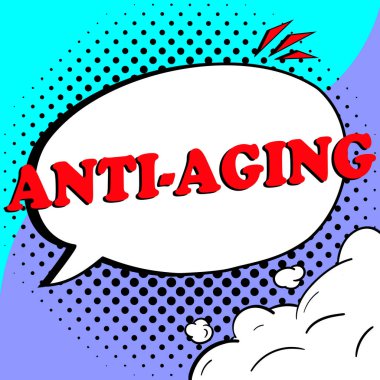 Conceptual caption Anti Aging, Internet Concept A product designed to prevent the appearance of getting older