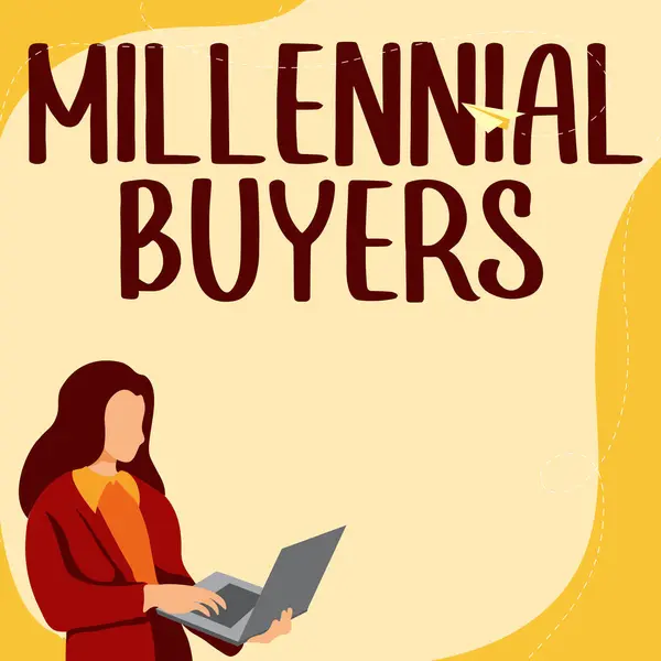 Writing Displaying Text Millennial Buyers Word Written Type Consumers Interested — Foto Stock