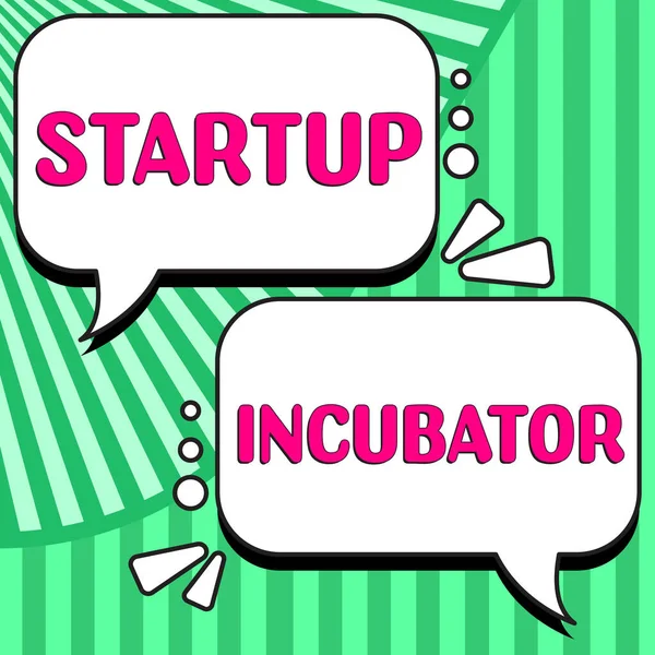 Yazısı Imzası Startup Incubator Internet Concept Dünyasının Finansal Kazancı Için — Stok fotoğraf