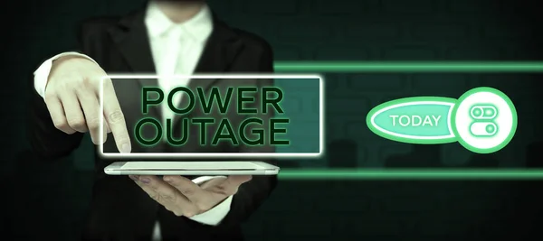 Написание Отображения Текста Power Outage Концепция Означает Способность Влиять Сверстников — стоковое фото